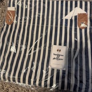 Business & Pleasure Co. Striped Apron  and Set of 4 Darling Brown cloth napkins